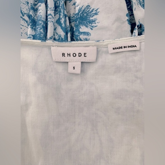 RARE Rhode ROSIE COTTON MINI WRAP DRESS IN FRENCH WHITE TOILE - Picture 7 of 9